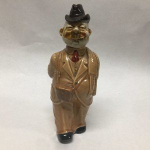 v Mid Century Germany Decanter Gentleman with Cigar & Hat Vintage